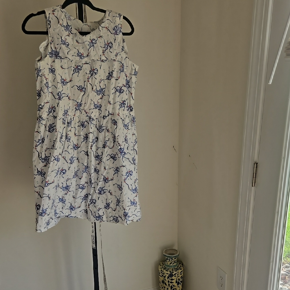 Vintage Bow Dress Coquette Romantic Floral Womens Dress Size:Large